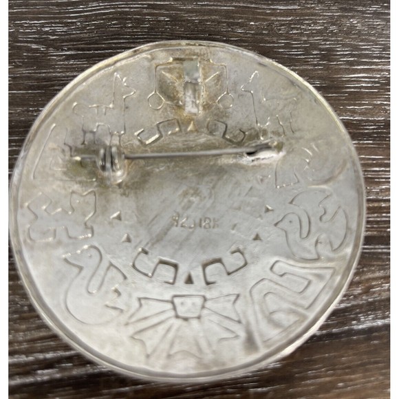 Vintage Peru Peruvian 18K Gold Sterling Silver Inca Mayan God Pendant Pin - Picture 6 of 10